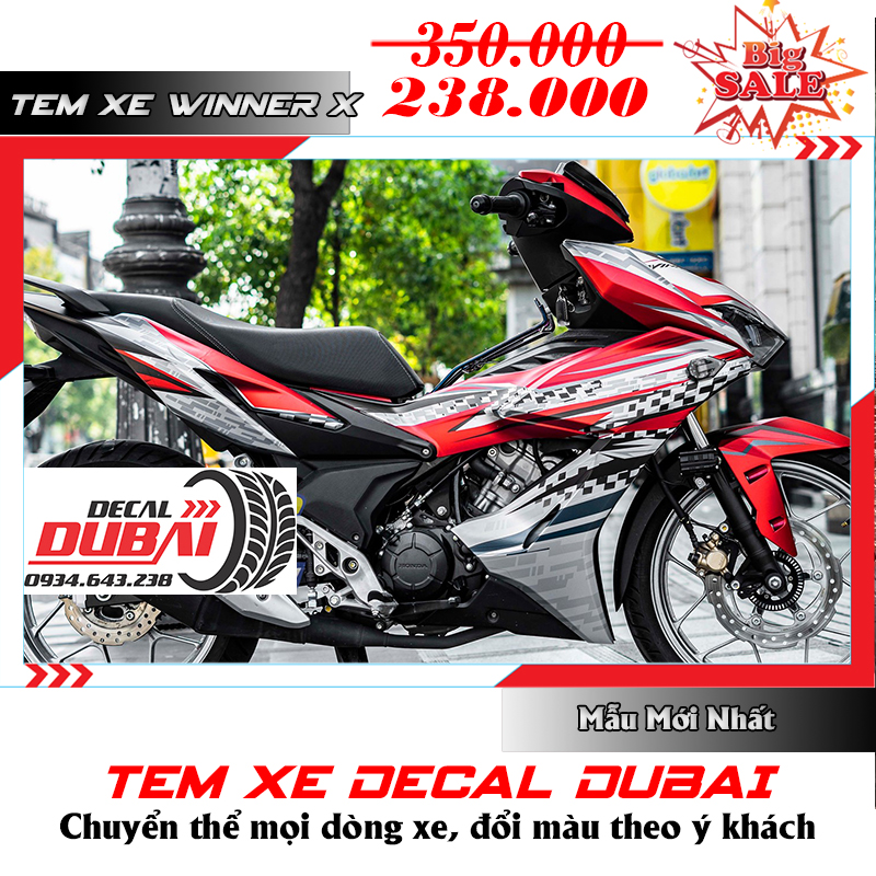 Tem Trùm Winner X Đỏ Bạc Đen Caro