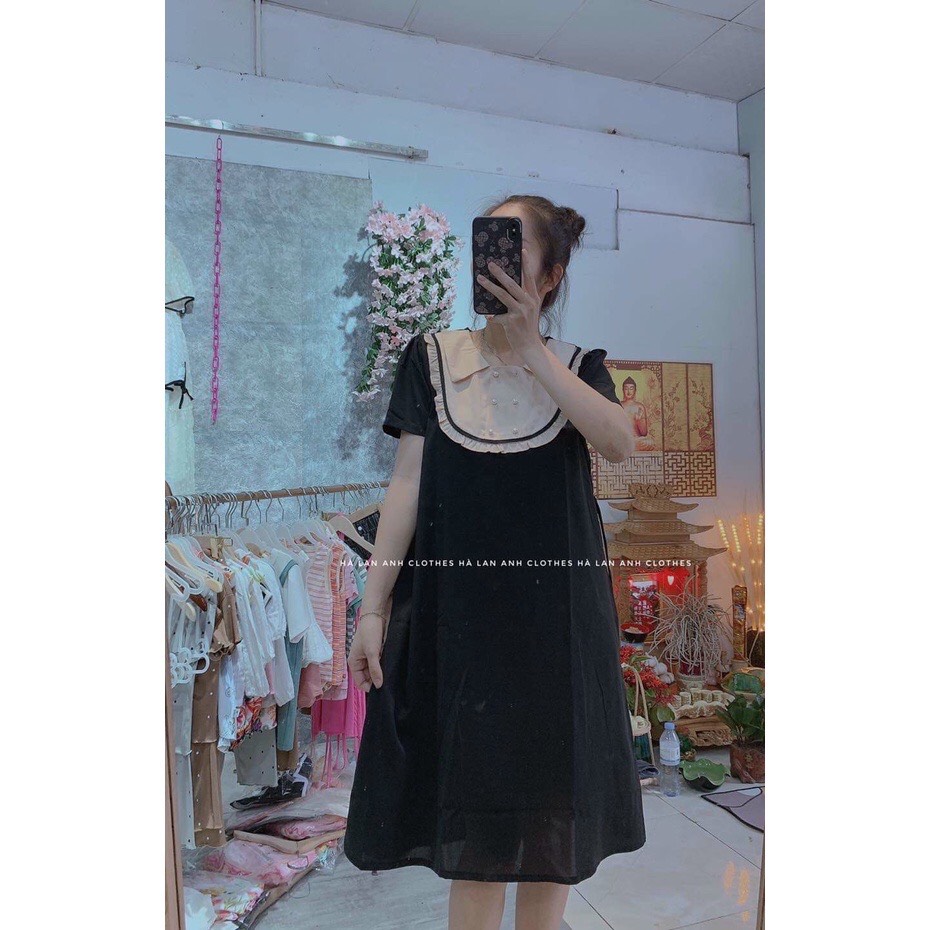 Đầm bầu thiết kế viền bèo cổ đức 4 màu
