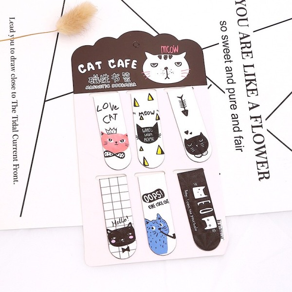 Bộ 6 bookmark mèo ngộ nghĩnh đánh dấu trang Bukao