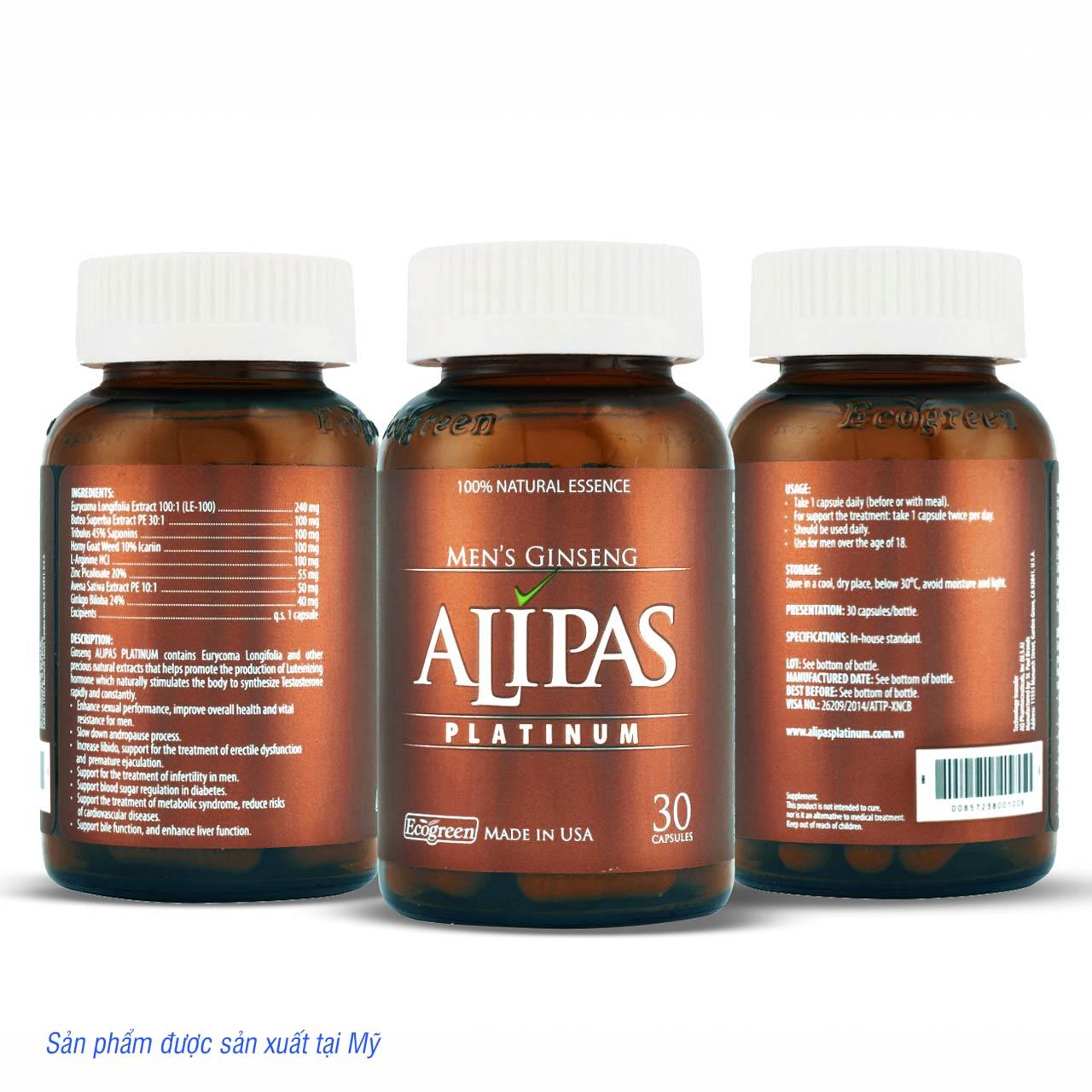 [HCM]Sâm Alipas Platinum - 30 viên - Mỹ
