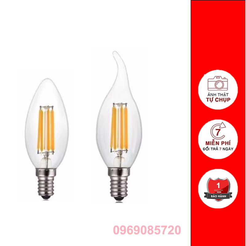 Bóng Edison quả nhót / led râu 4w đuôi E14