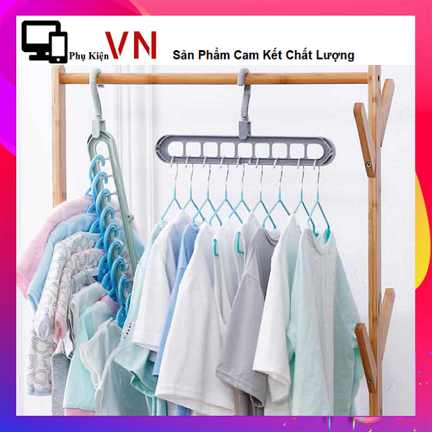 [HCM]⚡ Móc Treo ( Phơi ) Quần Áo 9 Lỗ Thông Minh  - Móc Nhựa Treo Quần Áo 9 Lỗ Đa Chức Năng