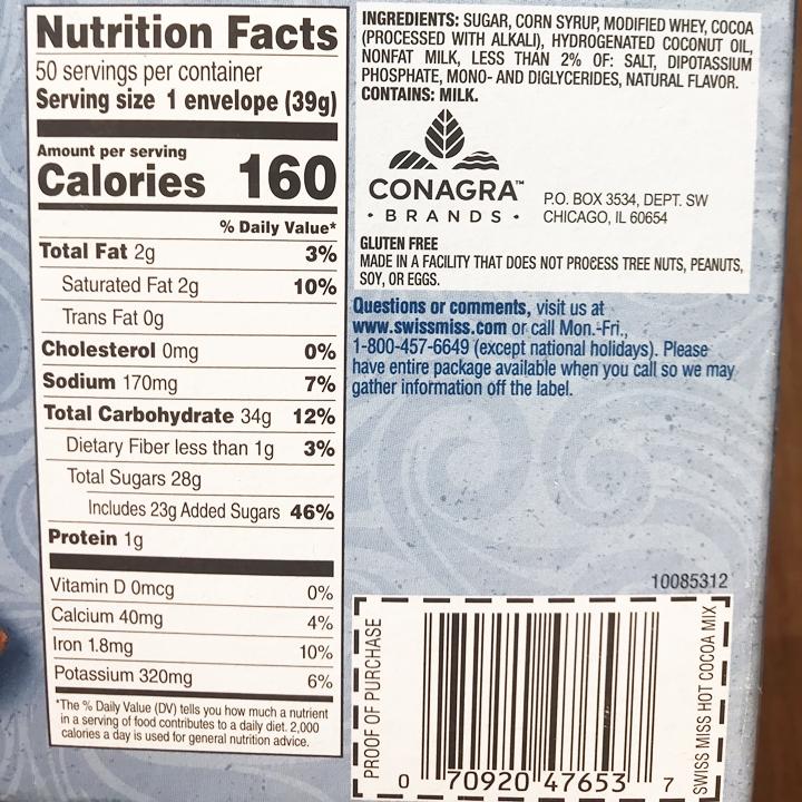 Bột Cacao Swiss Miss 1.95 kg (50 gói)