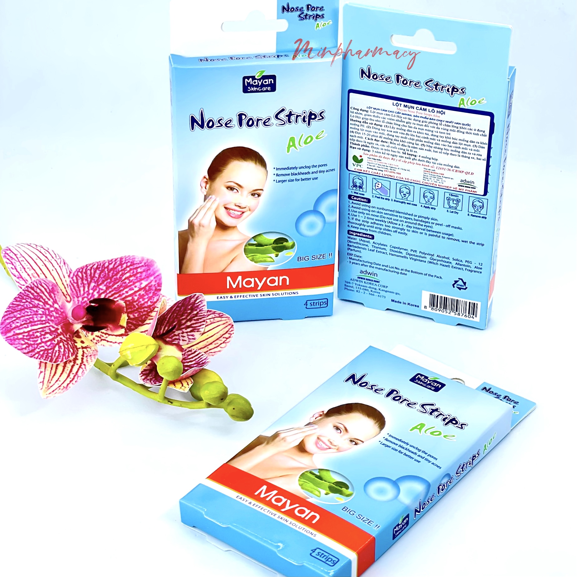 Miếng dán lột mụn mũi mayan hàn quốc hộp 4 miếng - minpharmacy