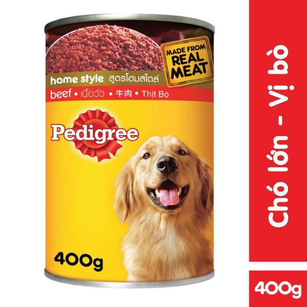 Thức ăn dạng pate dành cho chó lớn Pedigree vị bò lon 400g