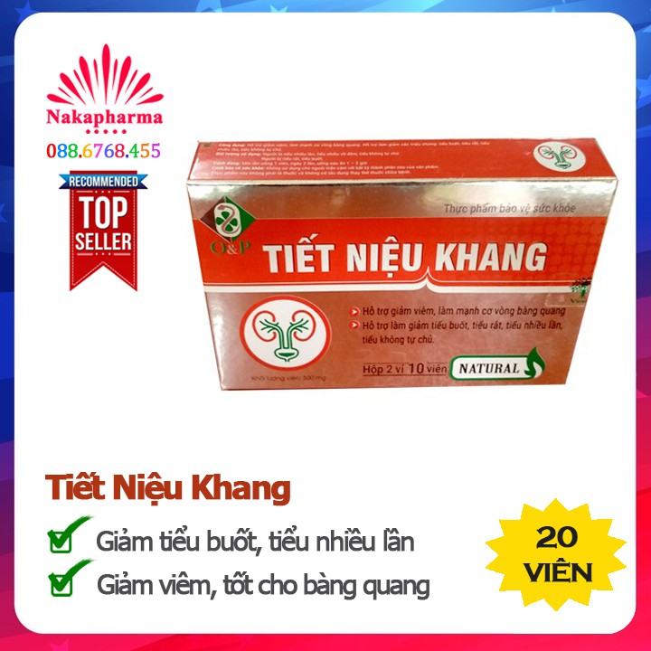 Tiết Niệu Khang – Giảm viêm, làm làm mạnh cơ vòng bàng quang, giảm tiểu buốt, tiểu rắt, tiểu nhiều lần