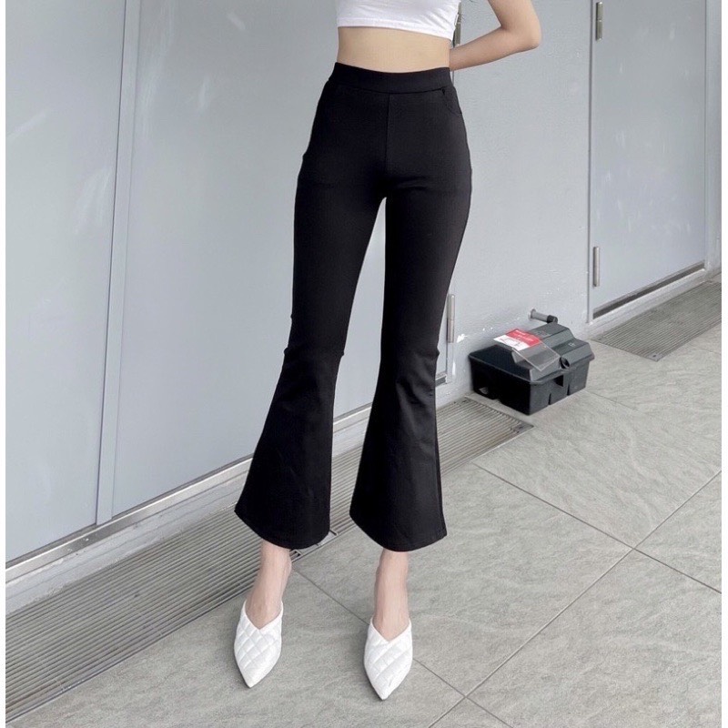 Quần ống loe bigsize 85kg chất umi lưng cạp cao cực kì hack dáng -tns-mã 123g