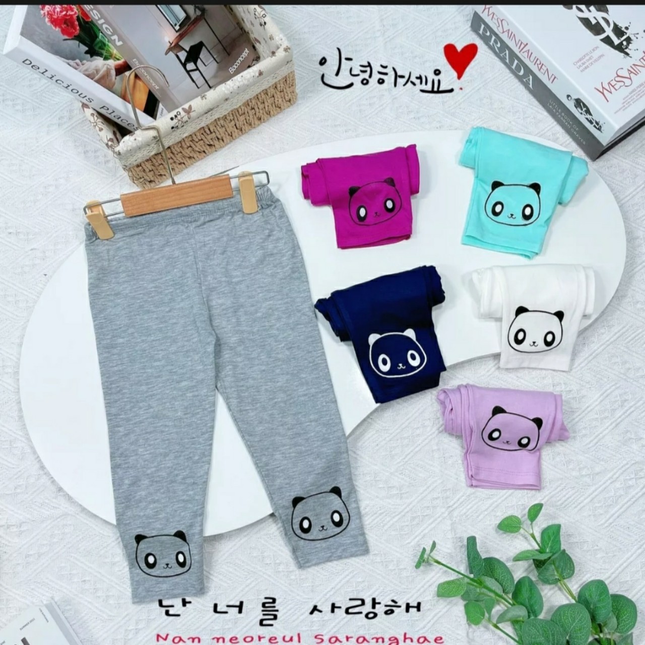 Sét 5 quần legging dài cho bé gái