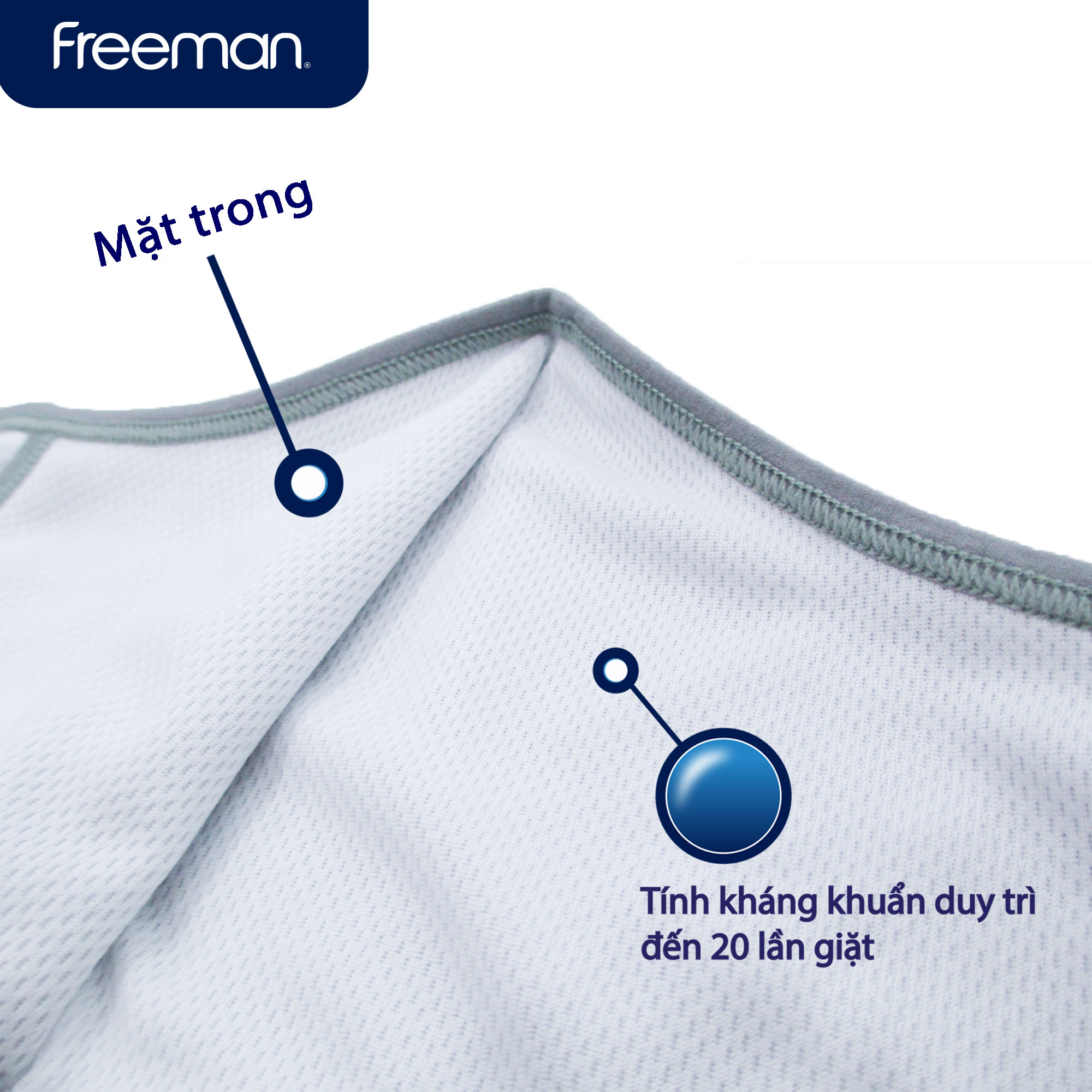 Combo 5 Khẩu trang vải kháng khuẩn freesize Freeman