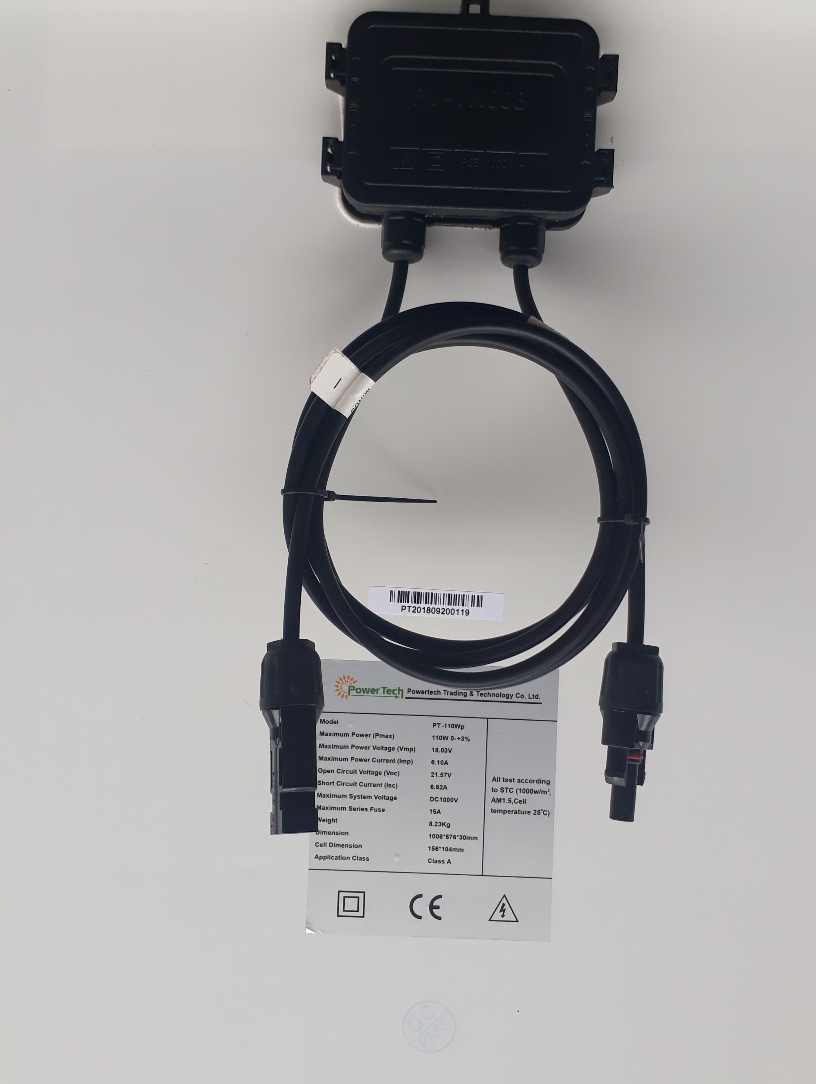 Tấm pin mặt trời 110w mono - tặng 1 cặp jack mc4