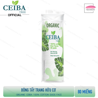 Bông Tẩy Trang Hữu Cơ Organic Ceiba 100% Cotton Duo Faces 80 miếng thumbnail