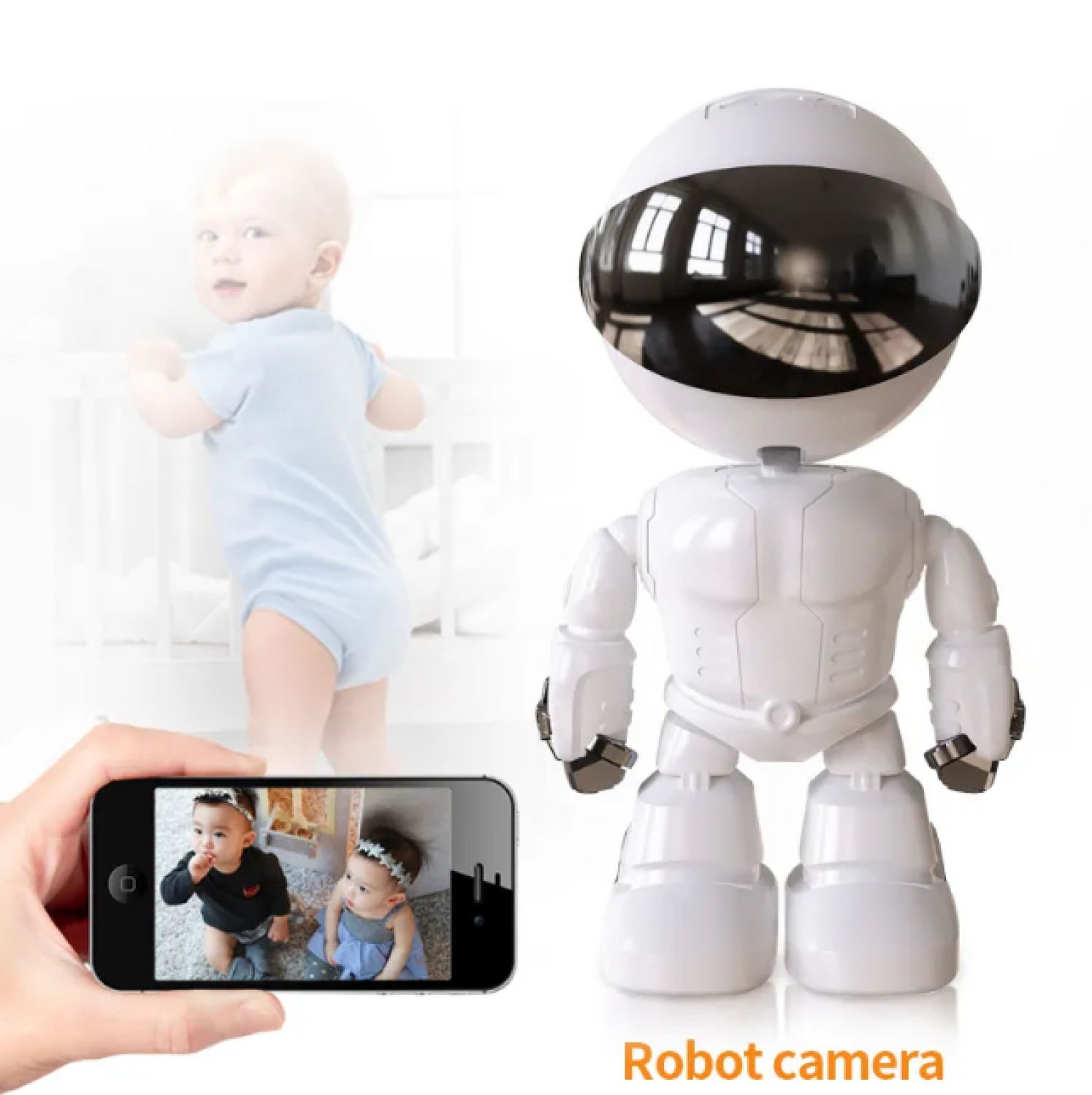 Camera Quan Sát Mini Wifi 4K Camera Wifi Không Dây Robot HD 1080P 2.0 MPX Video Full HD1080p Xoay Xem Toàn Cảnh 360 Hệ Thống Báo Động Thông Minh Phát Hiện Chuyển Động Âm Thanh Đàm Thoại 2 Chiều Kết Nối Wifi Không Dây