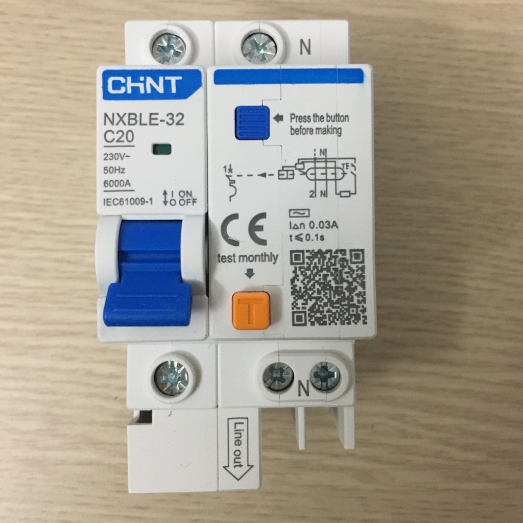 Attomat chống rò , chống giật , chống qua tải rcbo chint nxble-32 1p+n 16a,20a,25a,32a.