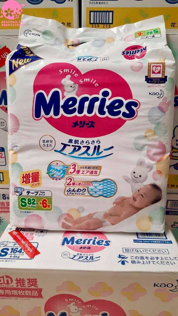 Bỉm dán merris nhật nội địa cộng miếng