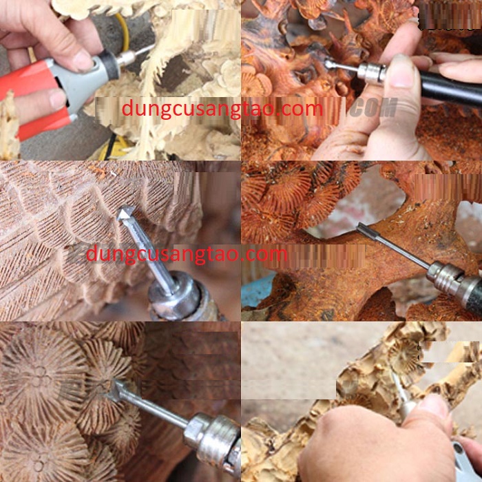 Điêu khắc gỗ hình cầu cán 3mm (trọn bộ 5 mũi)