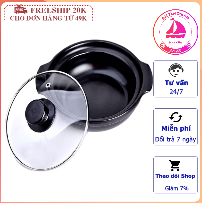 Nồi đất nắp kính chuyên kho quẹt. Nồi kho cá. Nồi kho tộ cực ngon, giữ nóng lâu