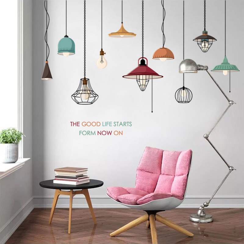 Decal dán tường đèn chụp nghệ thuật XH 9038