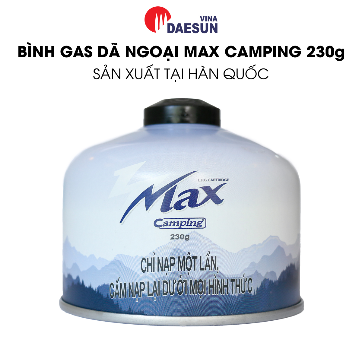 Bình Ga Dã Ngoại Max Camping 230g - Nhập Khẩu Hàn Quốc | Phù Hợp Đi Du Lịch, Dã Ngoại, Cắm Trại