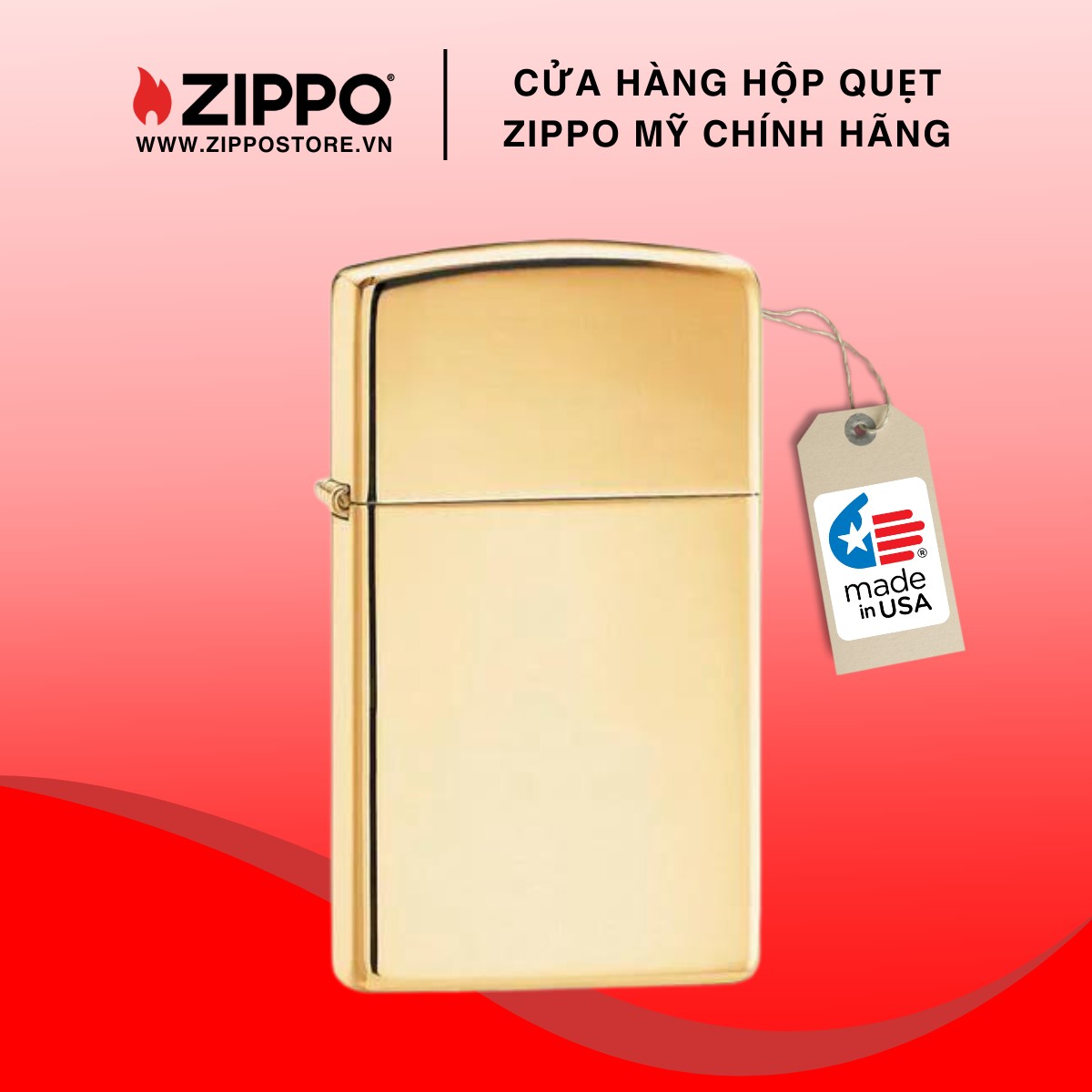 Bật lửa zippo slim solid brass 1654b