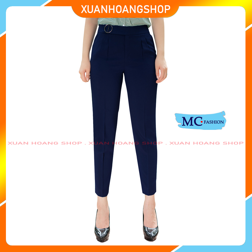 Quần Tây Nữ Baggi Mc Fashion, Kiểu Âu Công Sở, Lưng Cạp Cao, Dáng Đẹp, 2 Màu( Đen Q0461, Xanh Tím Than ) Vải Mát Co Giãn