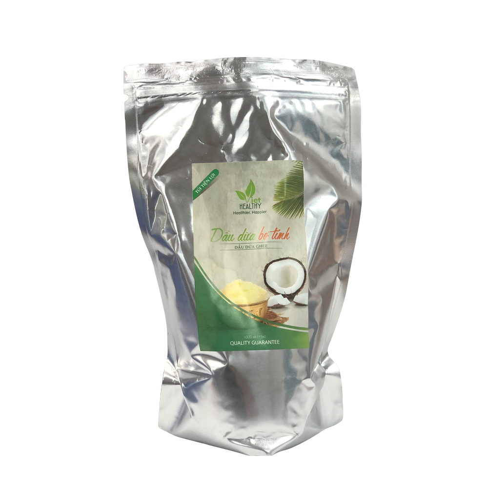 Dầu dừa Ghee 1 lít VietHealthy (Túi tiện lợi)