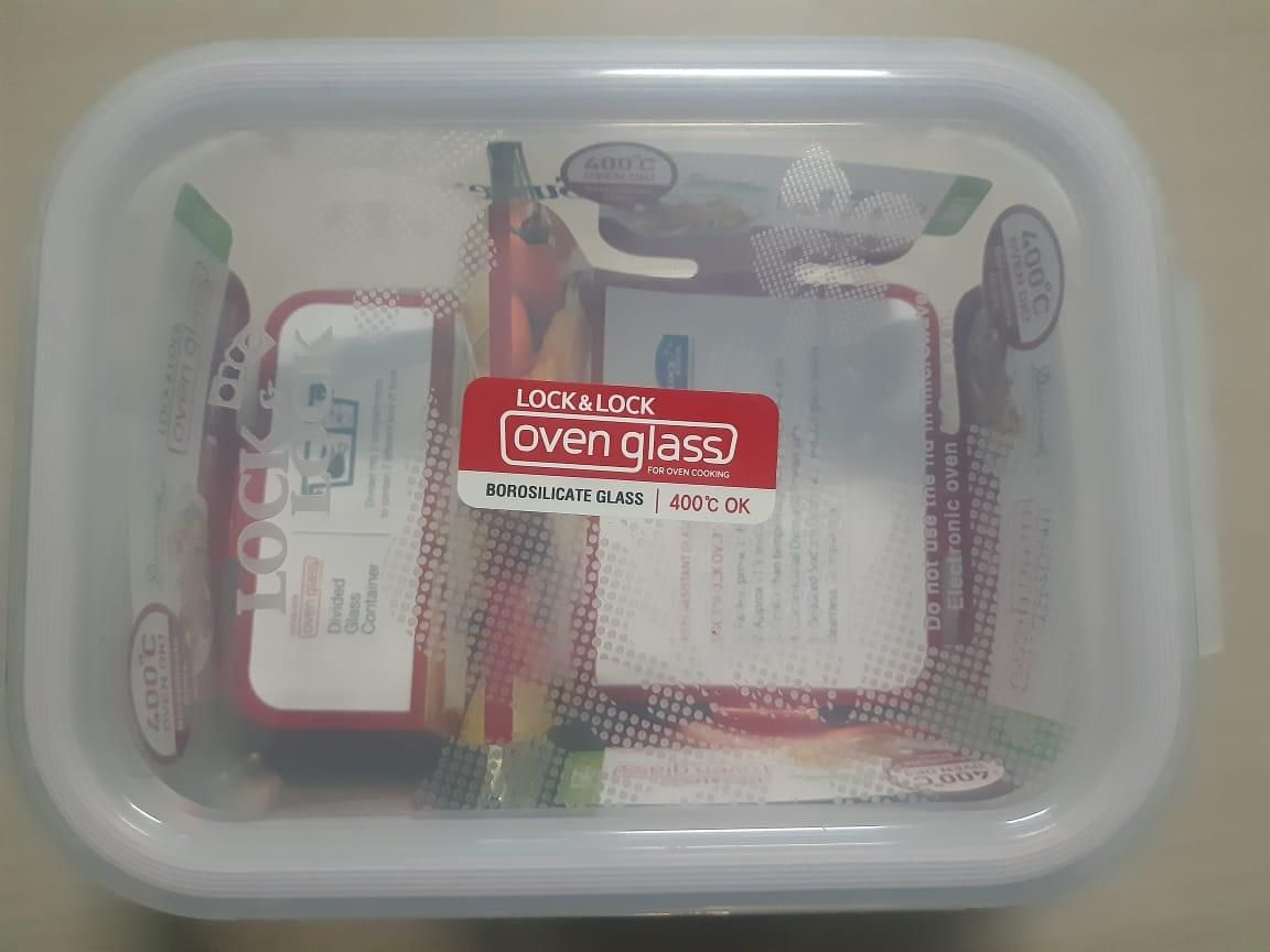 Hộp Thủy Tinh 2 Ngăn Lock&Lock 1.05L(Quà tặng từ Pediasure Abbott)