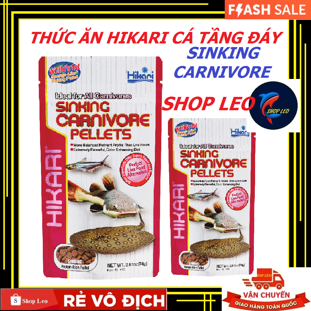 [Hoàn Tiền 10%]Thức ăn HIKARI Tropical Sinking CARNIVORE Pellets - Thức ăn chuyên dụng cho cá tầng đáy - Pleco - Cá săn mồi