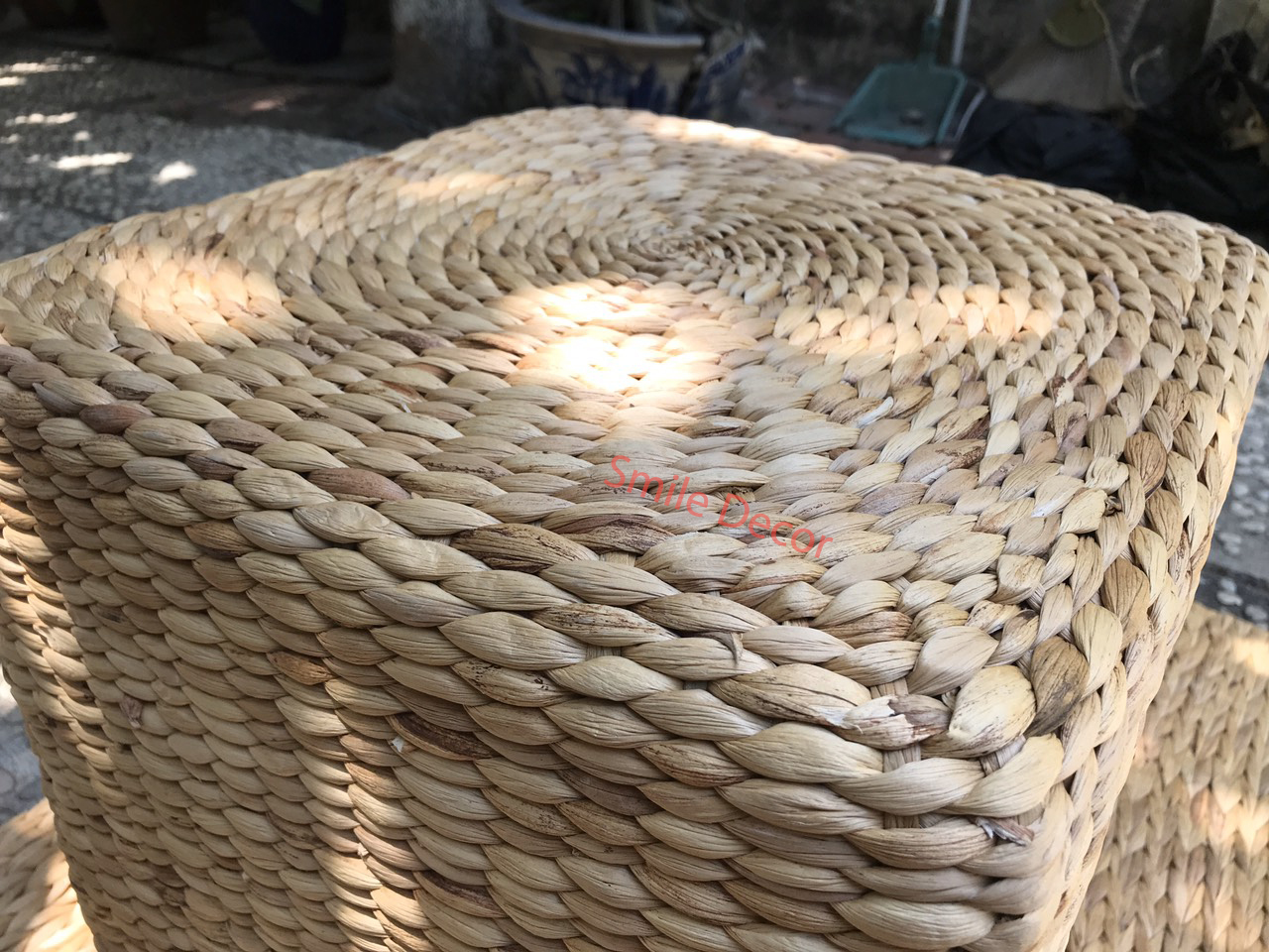 Ghế đôn vuông đan lục bình 40x40xH40 cm