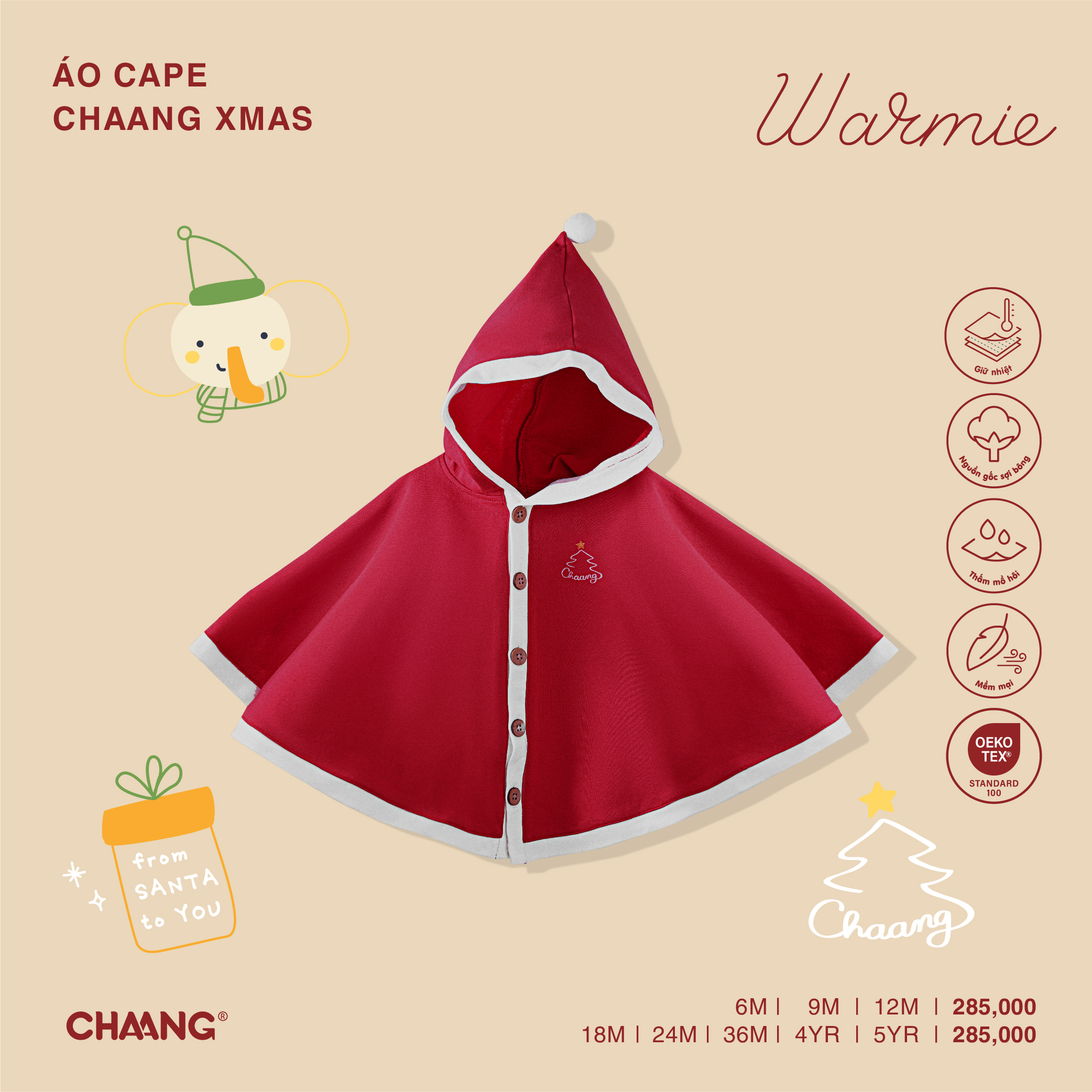 [CHAANG] Áo choàng giáng sinh-Cape Xmas Chaang