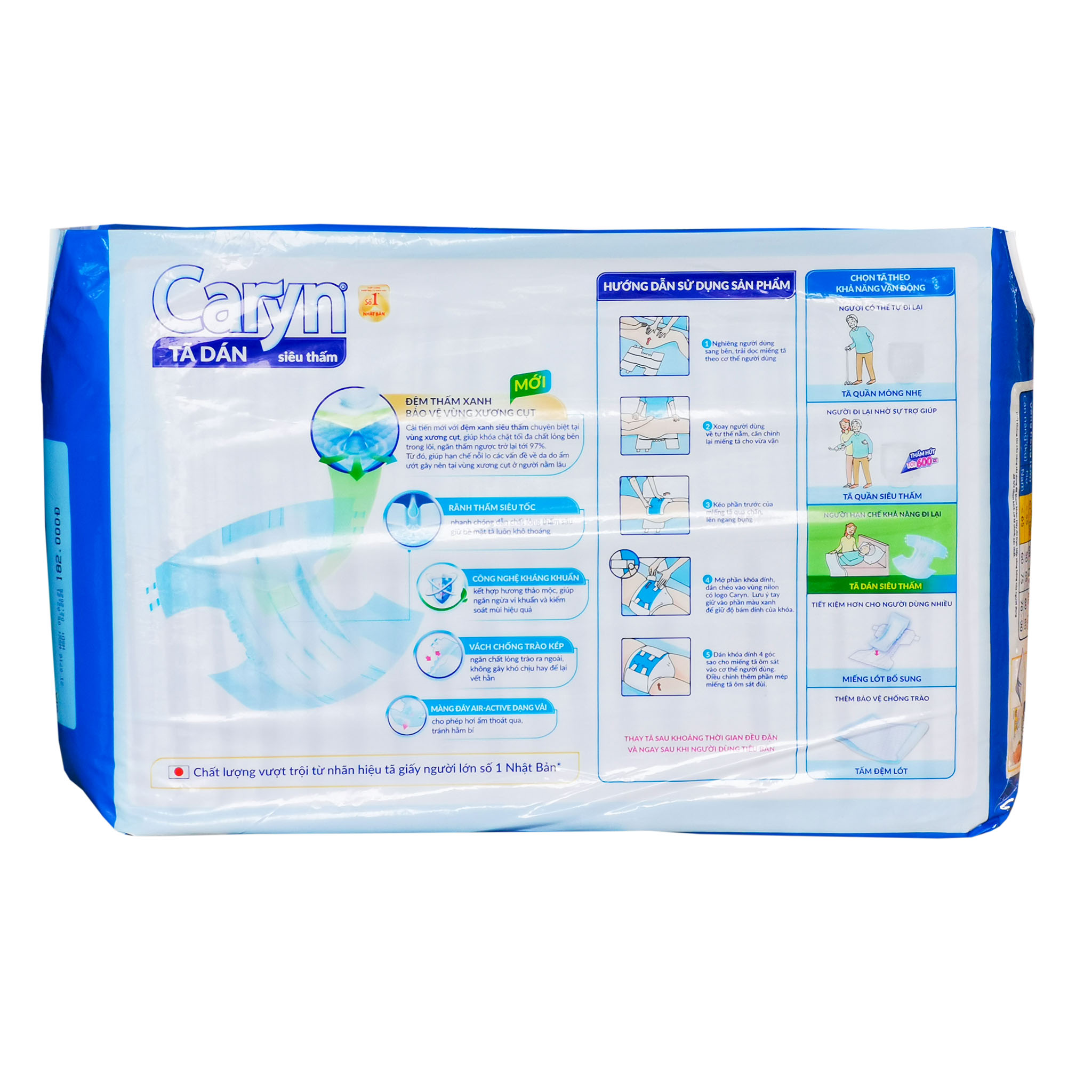Tã Dán Siêu Thấm Caryn Size M20/L20