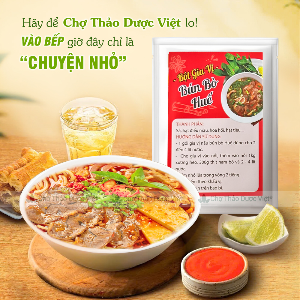 Bột Bún Bò Huế (Gia vị ướp thịt thảo mộc) - Chợ Thảo Dược Việt