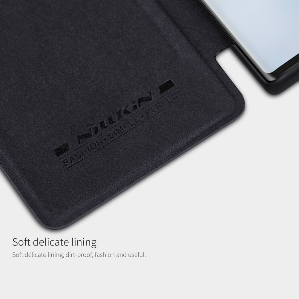Bao da Samsung Galaxy Note 10 Qin Nillkin da bò cao cấp
