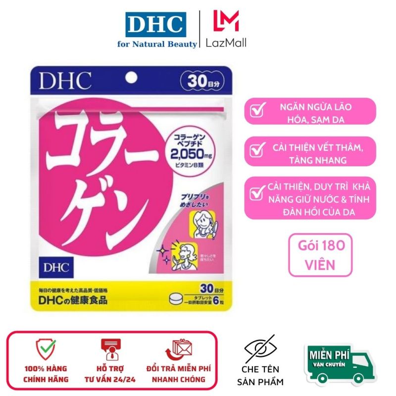 Viên uống DHC Collagen new Nhật Bản hỗ trợ làm trắng & bảo vệ da, gói 180 viên