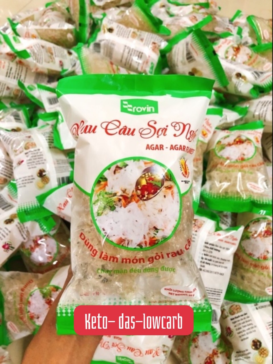 Miến rau câu sợi ngắn keto, das