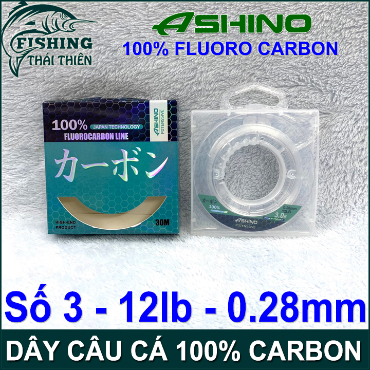 [HCM]Dây Câu, Cước Câu Cá Ashino 100% Fluoro Carbon Cuộn Dài 30m Japan Technology