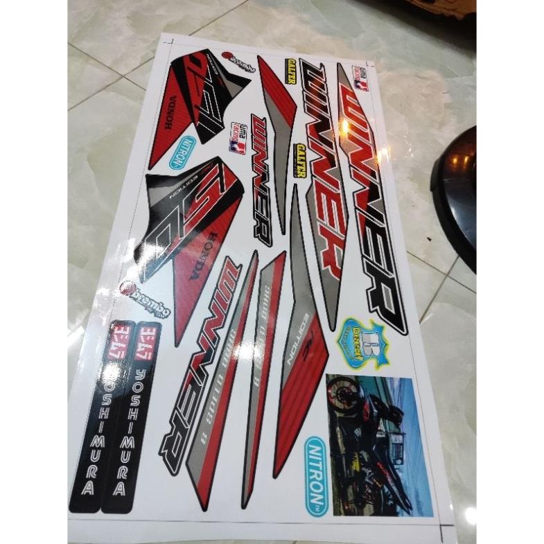 Tem Rời Honda Winner V1 Dán Xe Đen Cam