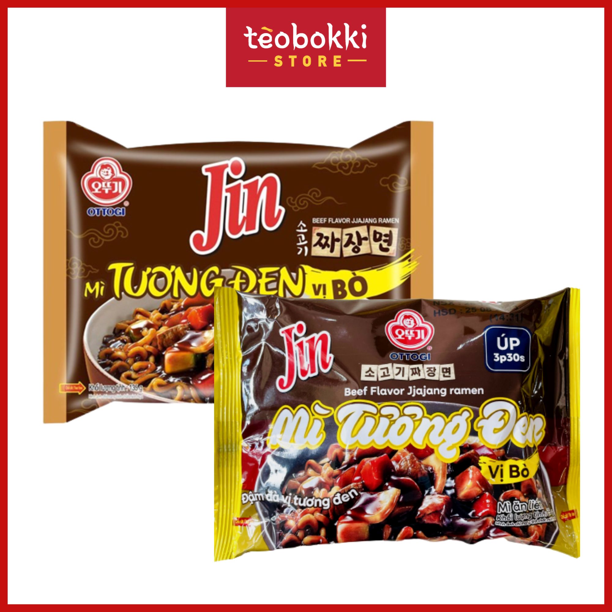 Mì Jin tương đen vị bò Ottogi 65g, 135g