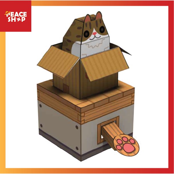 Mô hình giấy The Internet Box Cat - mô hình động vật OS14