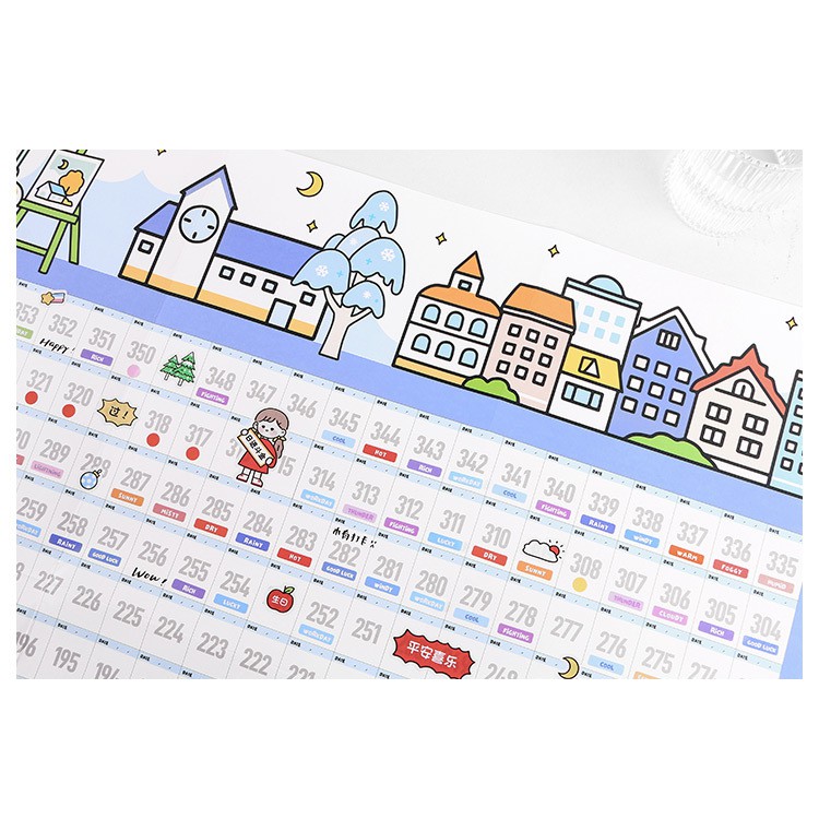 365 Day Plan dán tường kèm sticker trang trí độc đáo - MiuSua