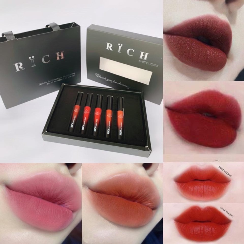 SET SON KEM 5 THỎI RICH MATTELIQUID SỊN SÒ