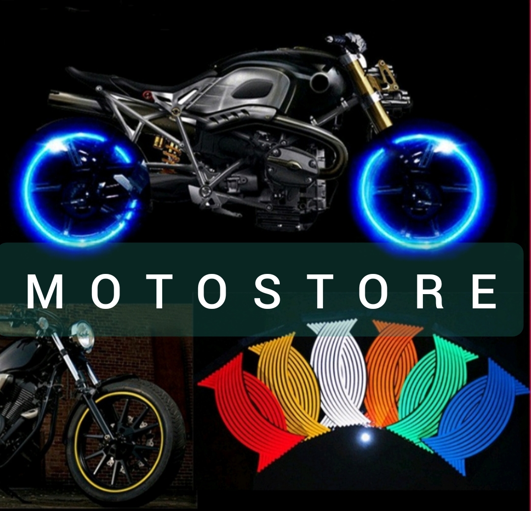 Tem dán vành phản quang xe máy - tem vành chỉ Decal xe máy ( giá 1 bộ )