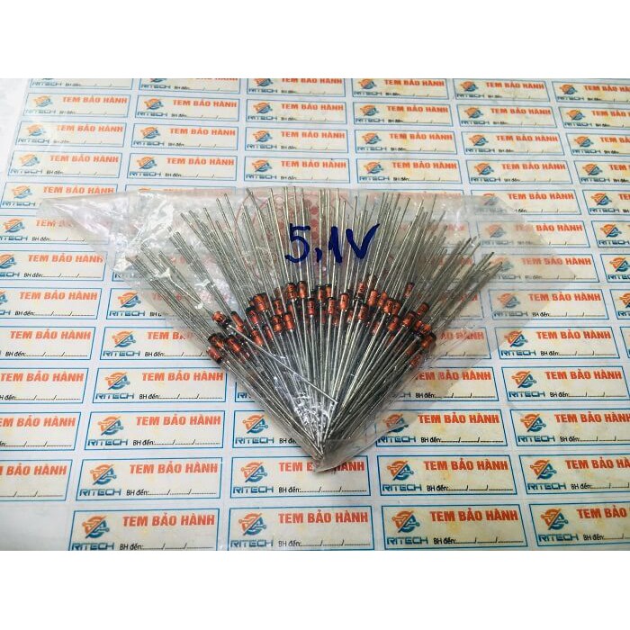 Combo 20 chiếc 1n4733a, 1n4733 diode zenner 5.1v 1w