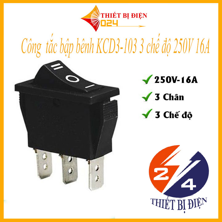 Công  tắc bập bênh KCD3-103 3 chế độ 250V 16A