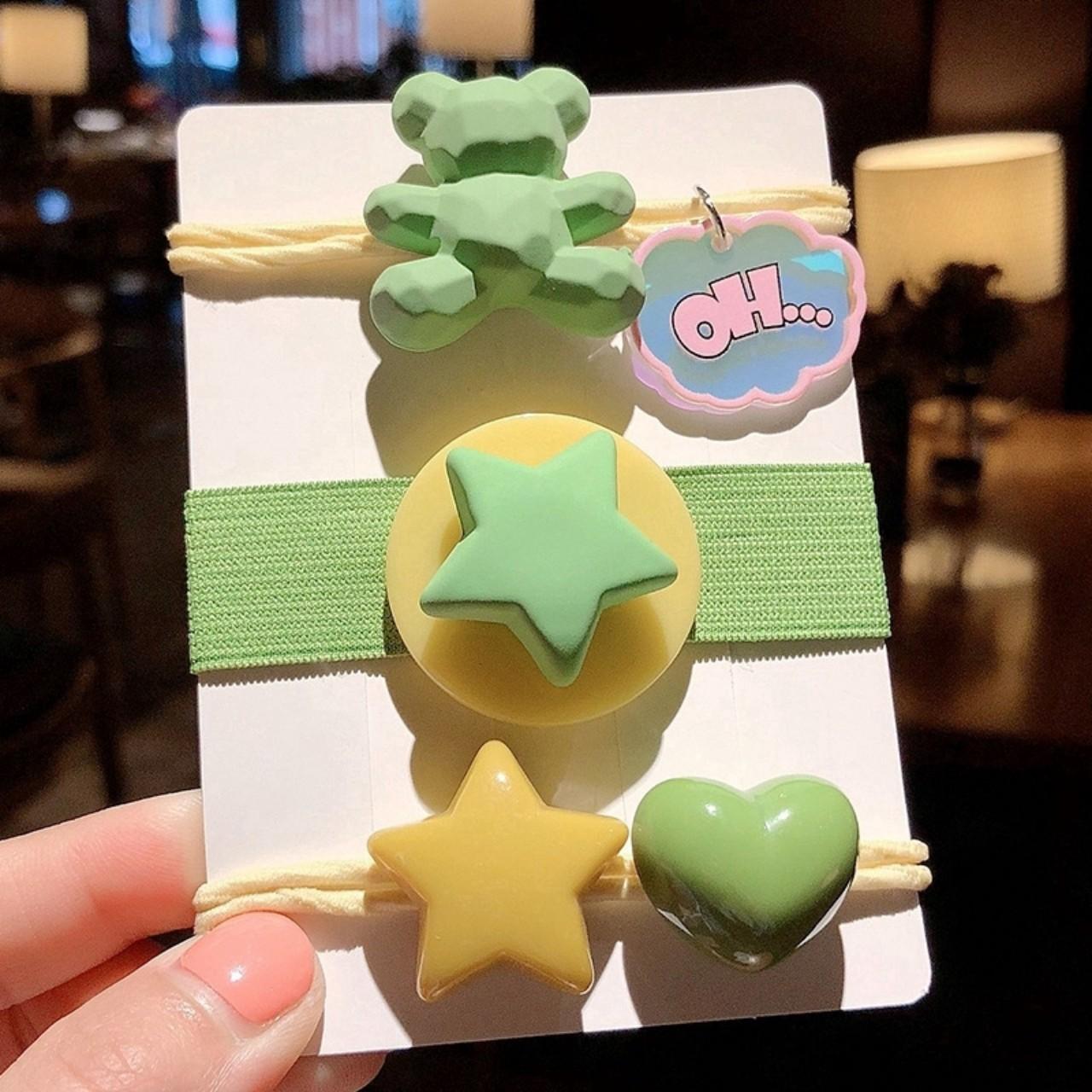 COMBO 3 DÂY CỘT TÓC CUTE SAO - TIM - GẤU