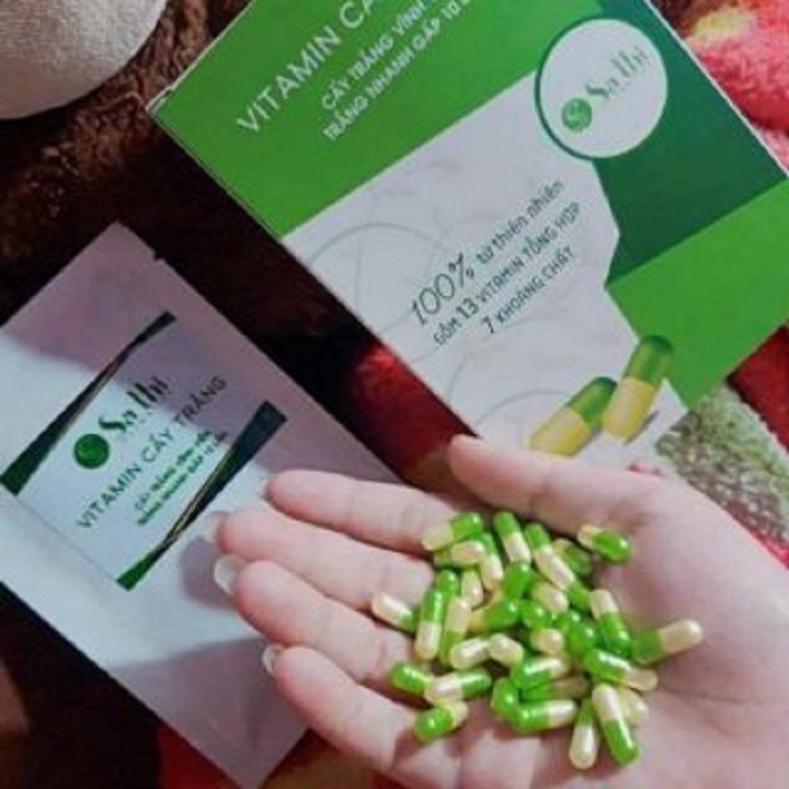 10 viên cấy trắng Sa Thị  Trộn Kem Tăng Hiệu Quả Kích Trắng