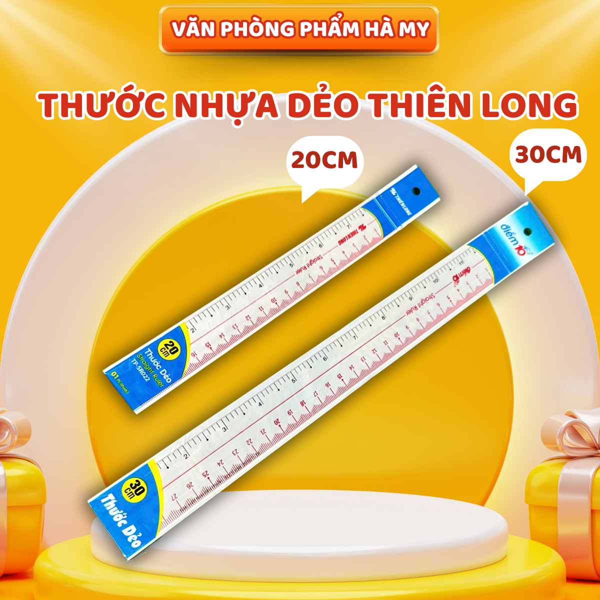 Combo 5 Cây Thước dẻo PVC Điểm 10 Thiên Long