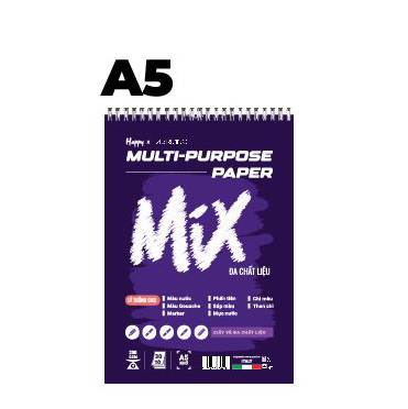 [DA ĐEN] Sổ Vẽ Đa Chất Liệu Happy Multi Purpose 200gsm 30 Tờ