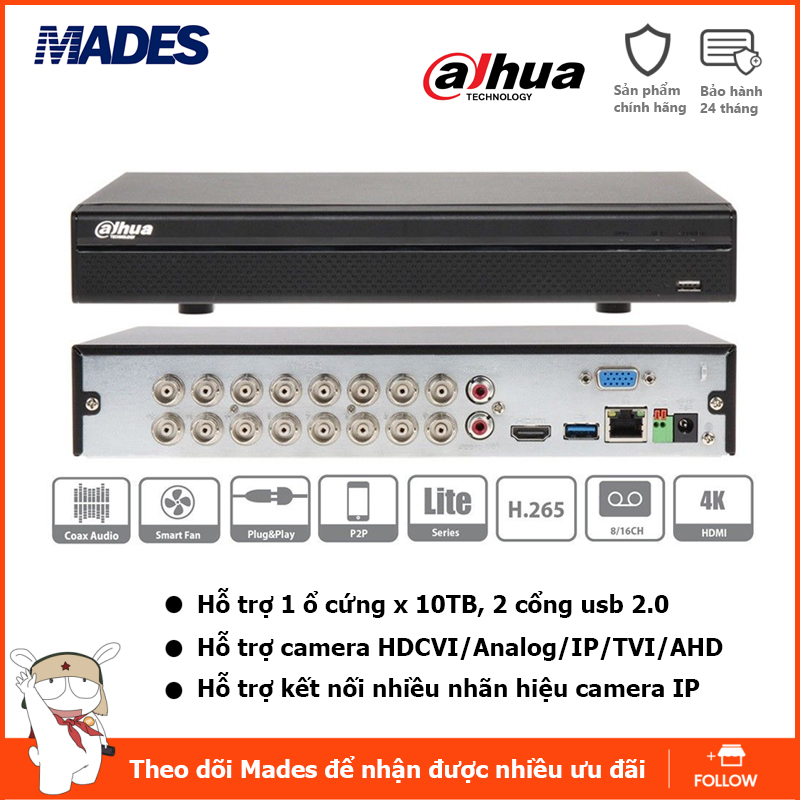 Đầu ghi hình 16 kênh Dahua DH-XVR 5116HS-X Bảo hành 24 tháng (Hỗ trợ DSSDDNS)
