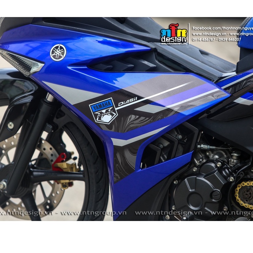 Tem rời exciter 150 xanh đen 2022 , tem 3 lớp cao cấp