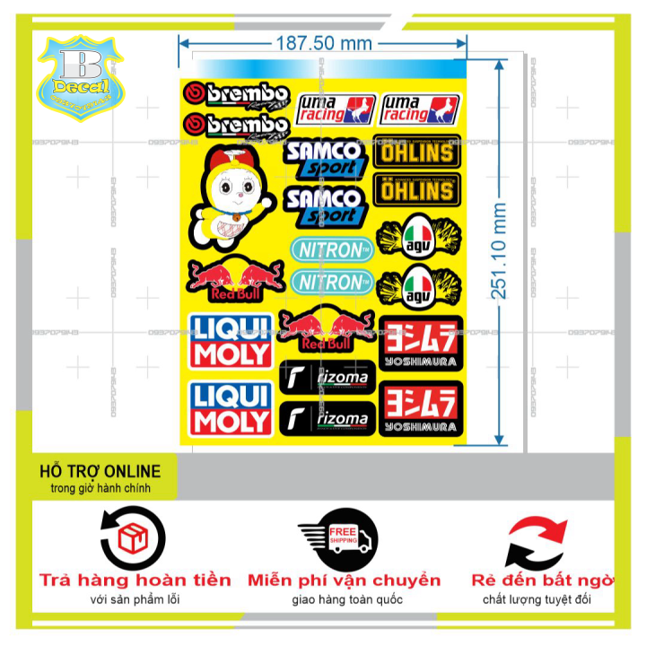 Logo sticker dán xe máy m71